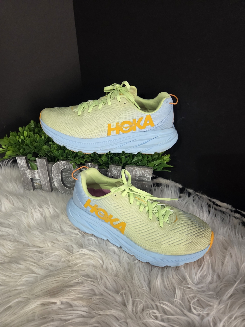 HOKA Rincon 3 Light Green, Light Blue Women Running Shoes. Size 9
